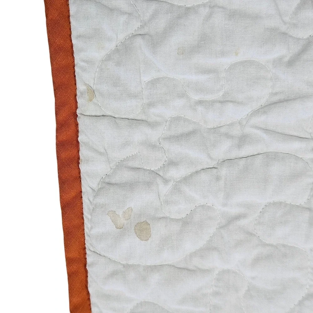 Vintage 90's Handmade Quilt Squares Green Brown Machine Pieced 72x72